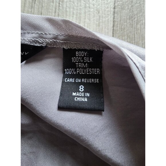 New York Company Silk V-Neck Sequin Embellished Silver Sleeveless Top Size 8 - Picture 6 of 9